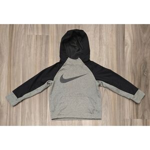 Nike Boys Dri-fit Pullover Hoodie Gray Black size xsmall